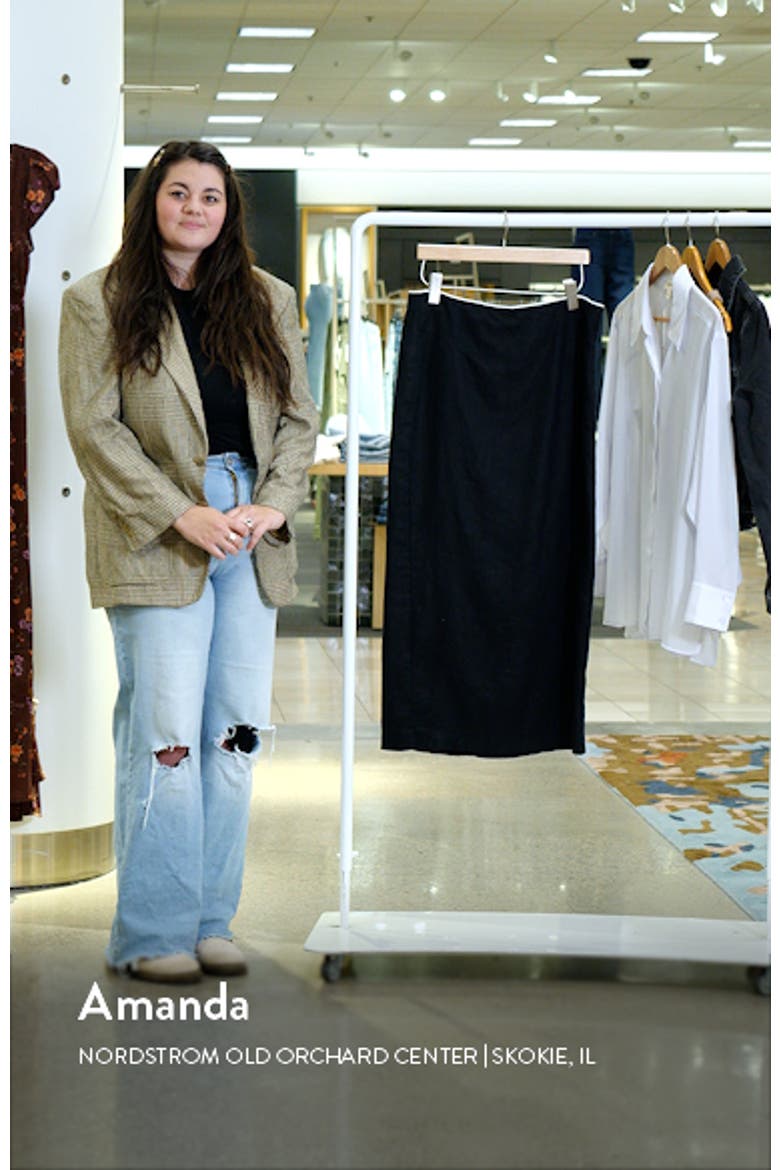 Back Slit Linen Skirt video