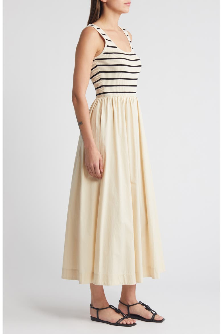 Ribbed Bodice Maxi Sundress, Alternate, color, NATURAL