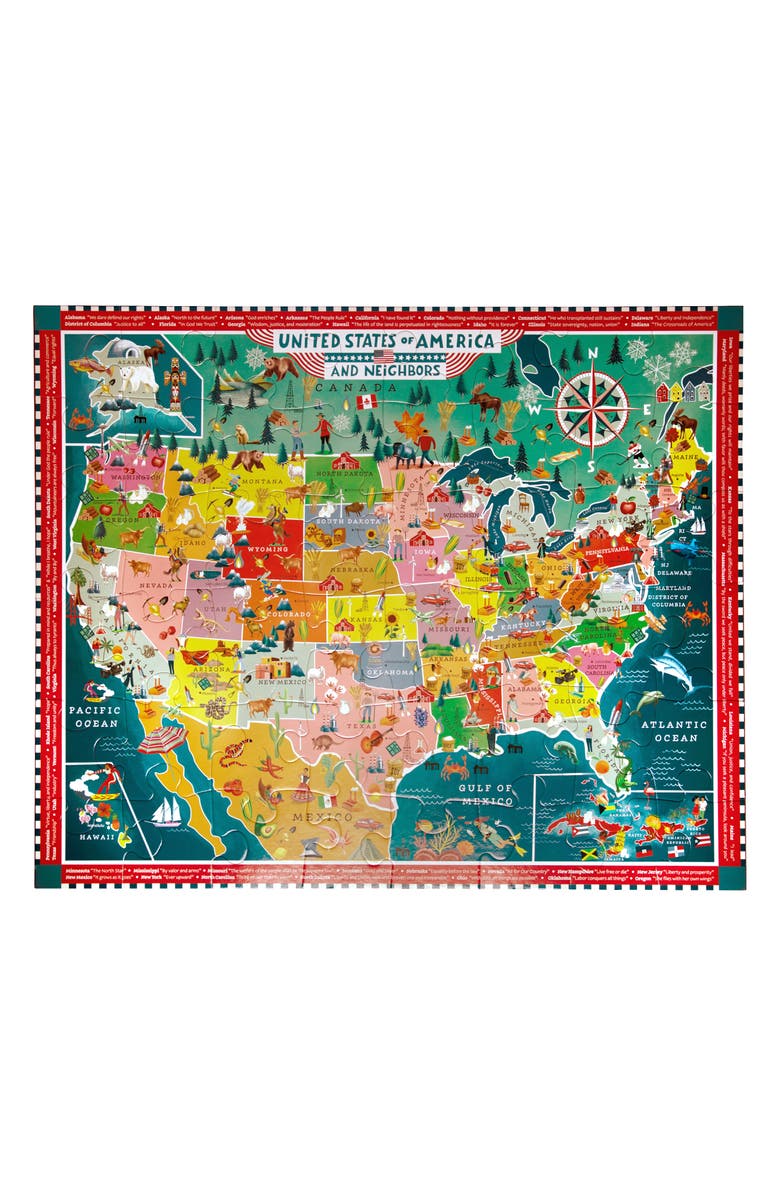 eeBoo USA 48-Piece Giant Puzzle, Main, color, Multi