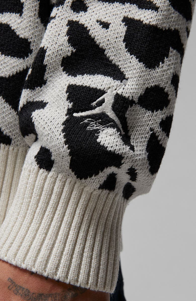 Jordan Elephant Pattern Cardigan, Alternate, color, Phantom/ Black