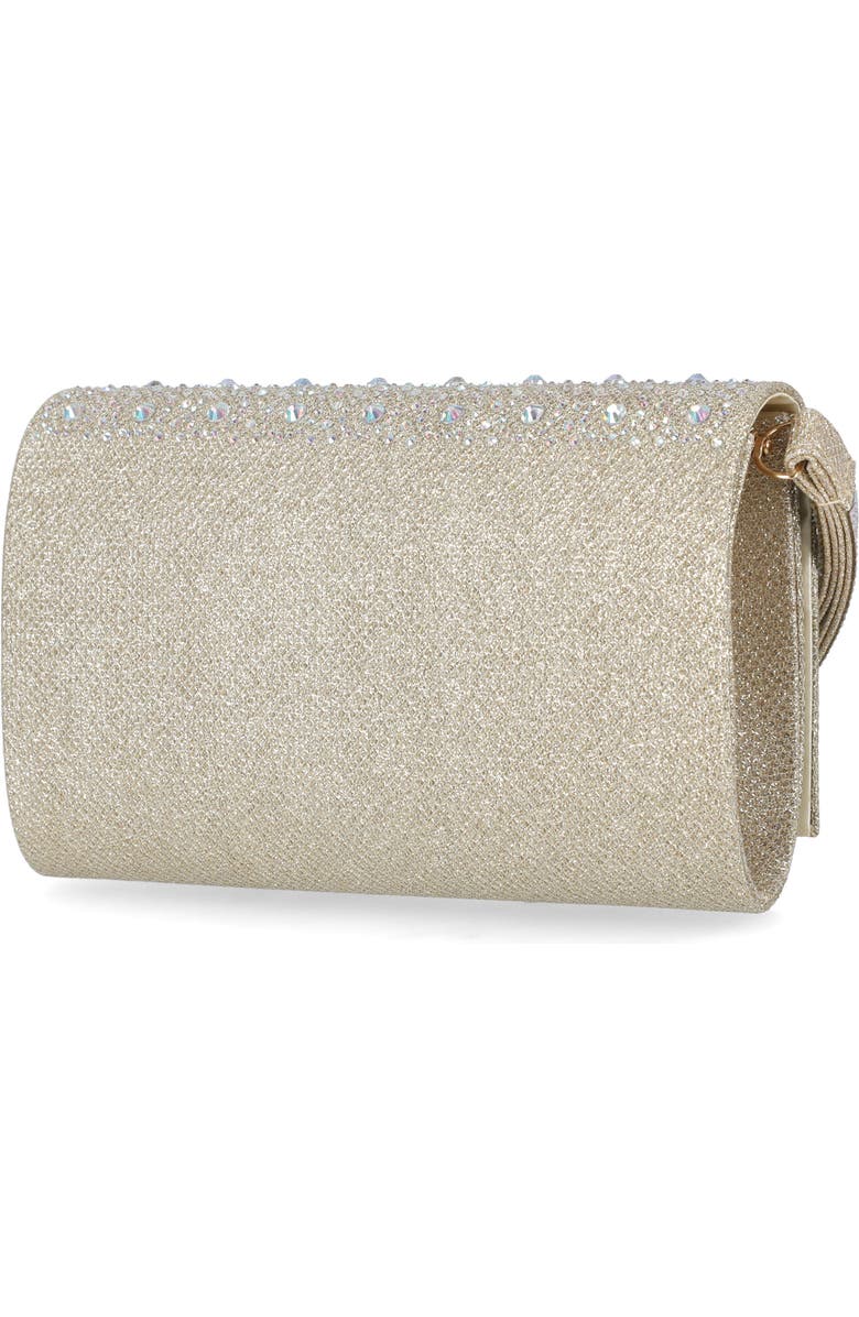 Jessica McClintock Waverly Crystal Embellished Clutch, Alternate, color, Champagne