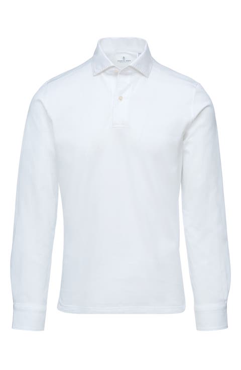 Jacquard Luxe Long Sleeve Polo