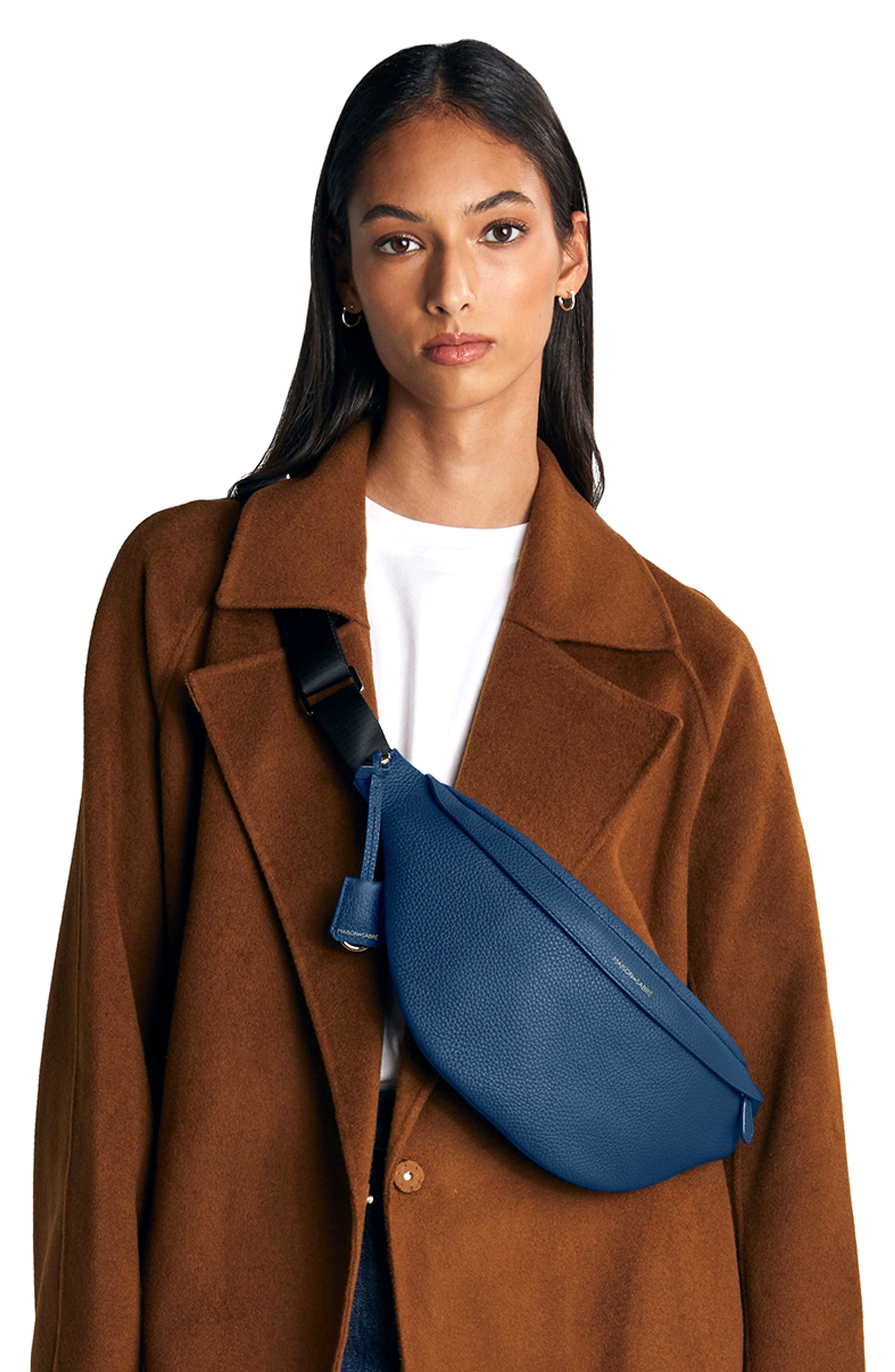 Large Leather Sling Bag, Alternate, color, Pacific Blue