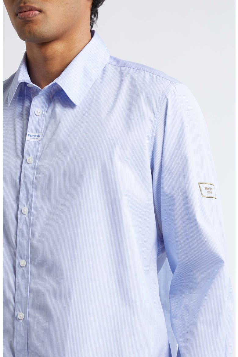 Classic Logo Stripe Button-Up Shirt, Alternate, color, BLUE WHITE STRIPE