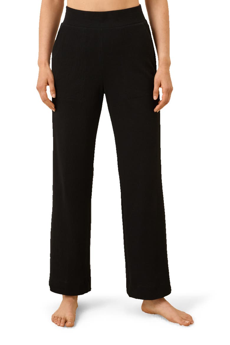 Dream Rib Wide Leg Lounge Pant Made with Organic Cotton, Alternate, color, Black