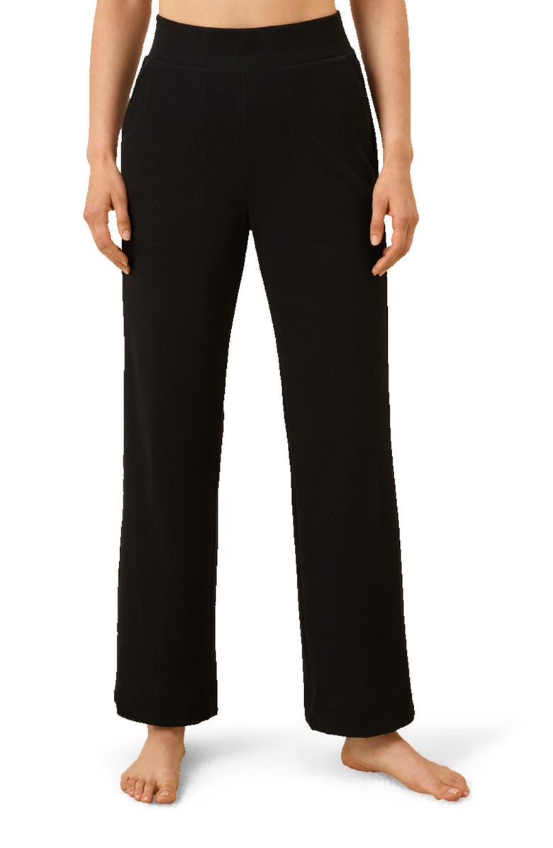 Pact Dream Rib Wide Leg Lounge Pant Made with Organic Cotton, Alternate, color, Black