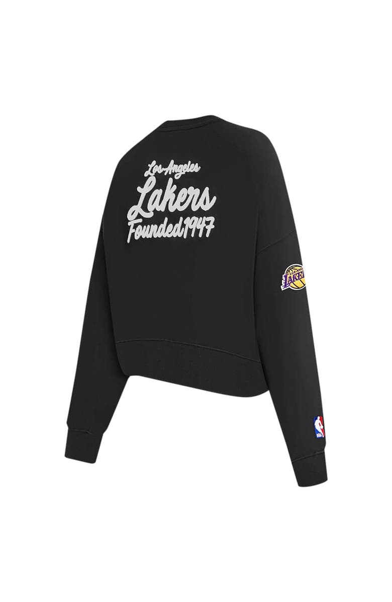 PRO STANDARD Women's Pro Standard Black Los Angeles Lakers Paint The City Cropped Pullover Sweatshirt, Alternate, color, Black