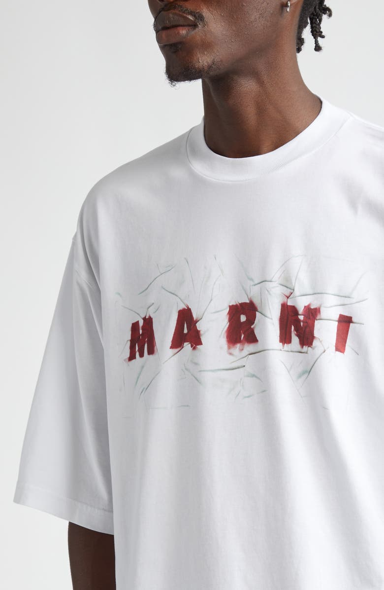 Marni Crinkle Logo Cotton Graphic T-Shirt, Alternate, color, 