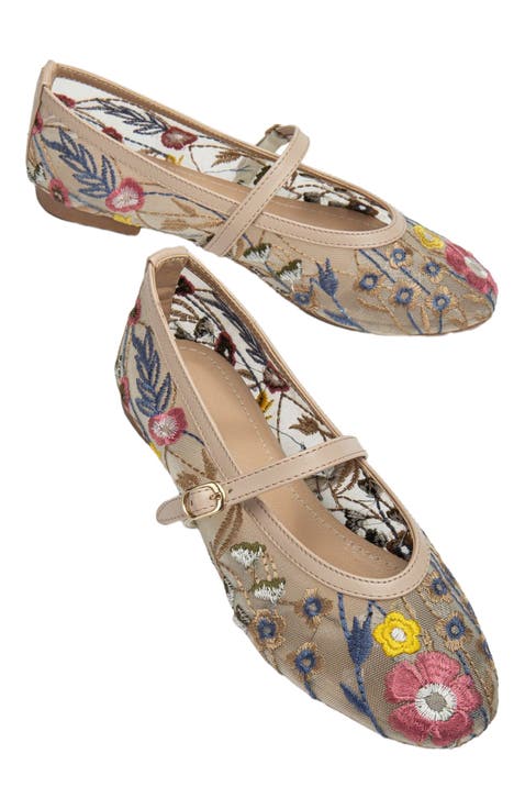 Fauna Mesh Mary Jane Flats