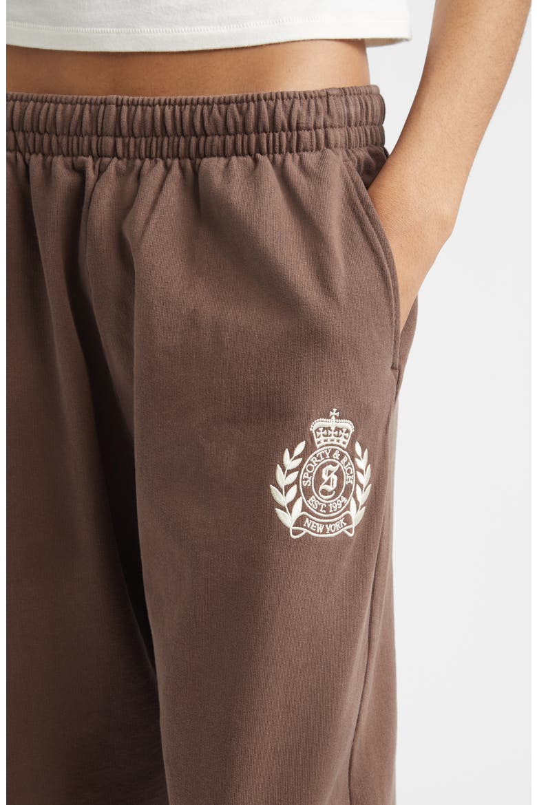 NY Crest Embroidered Wide Leg Sweatpants, Alternate, color, CHOCOLATE