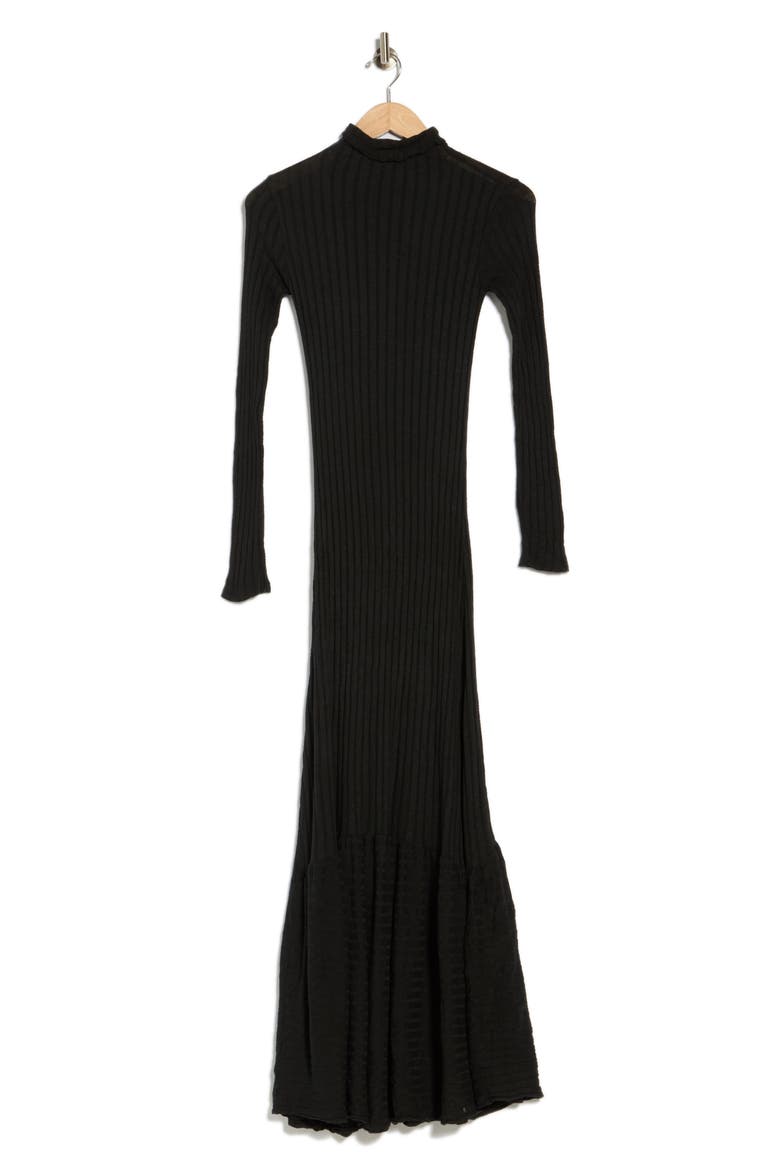Long Sleeve Maxi Dress, Main, color, BLACK