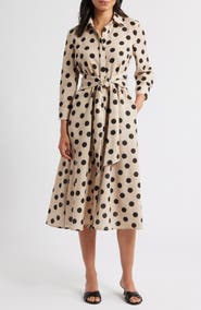 Julia Jordan Long Sleeve Button-Up Midi Dress