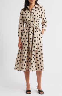 Julia Jordan Long Sleeve Button-Up Midi Dress