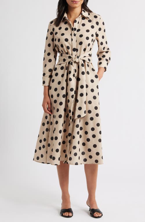 Julia Jordan Long Sleeve Button-up Midi Dress In Multi