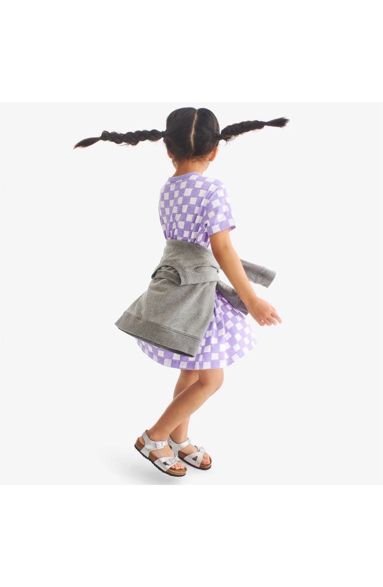 Primary Kids Easy Dress In Checks, Alternate, color, Iris White Checks