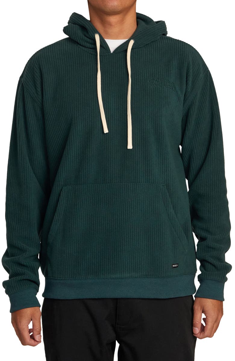 RVCA Hewitt Oversize Ribbed Pullover Hoodie, Main, color, 