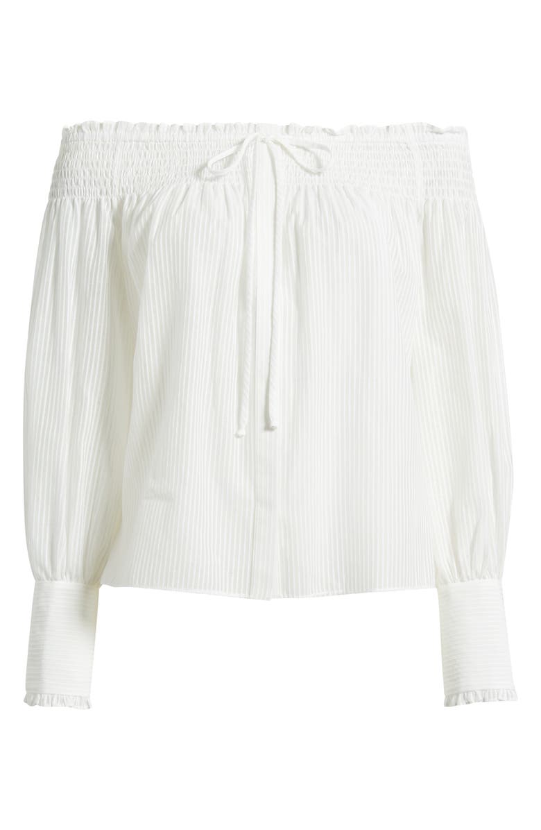 KOBI HALPERIN Robin Stripe Cotton & Silk Off the Shoulder Top, Alternate, color, 