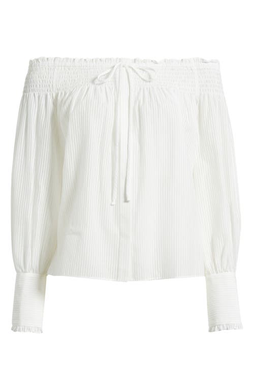 Kobi Halperin Robin Stripe Cotton & Silk Off The Shoulder Top