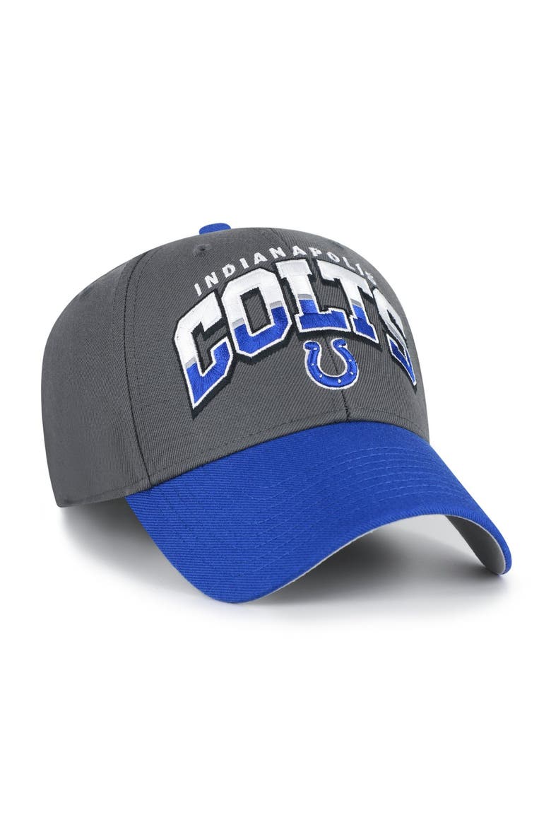 Men's '47 Charcoal Indianapolis Colts Split Block MVP Adjustable Hat, Alternate, color, Charcoal