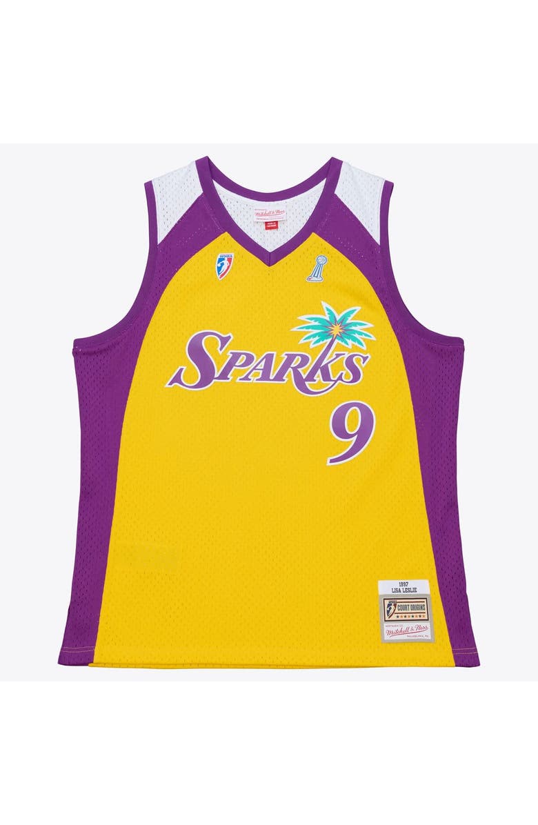 Mitchell & Ness Unisex Mitchell & Ness Lisa Leslie Gold Los Angeles Sparks Court Origins Swingman Jersey, Main, color, Gold
