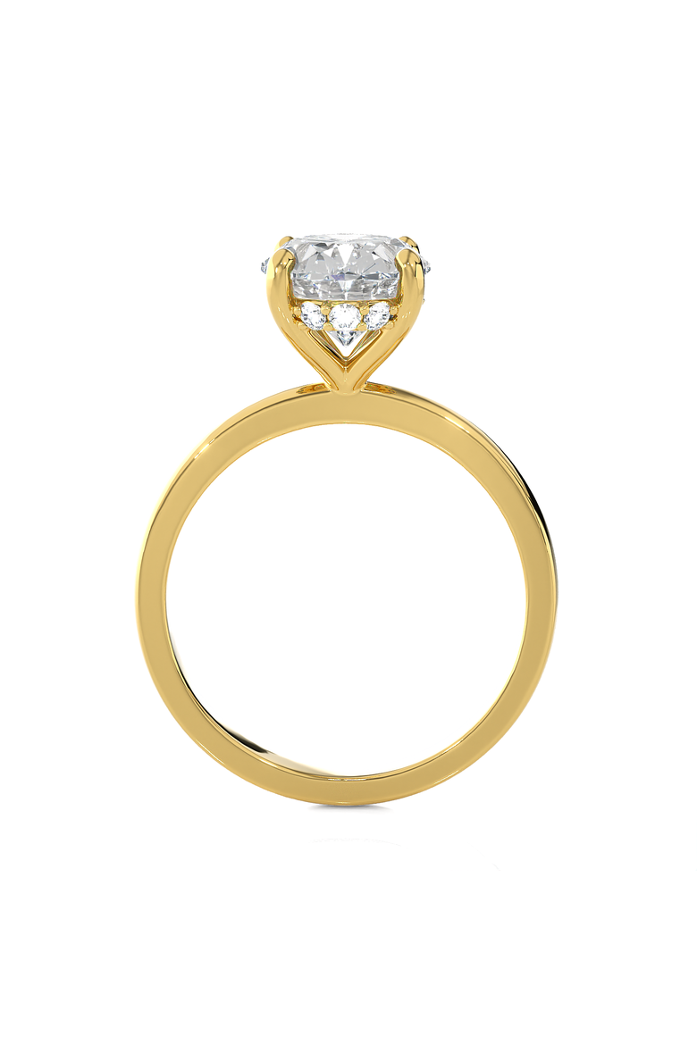 Certified 3.10Ct Oval Diamond HIdden Halo Engagement Ring 14k Gold Lab Grown, Alternate, color, 14k Yellow Gold