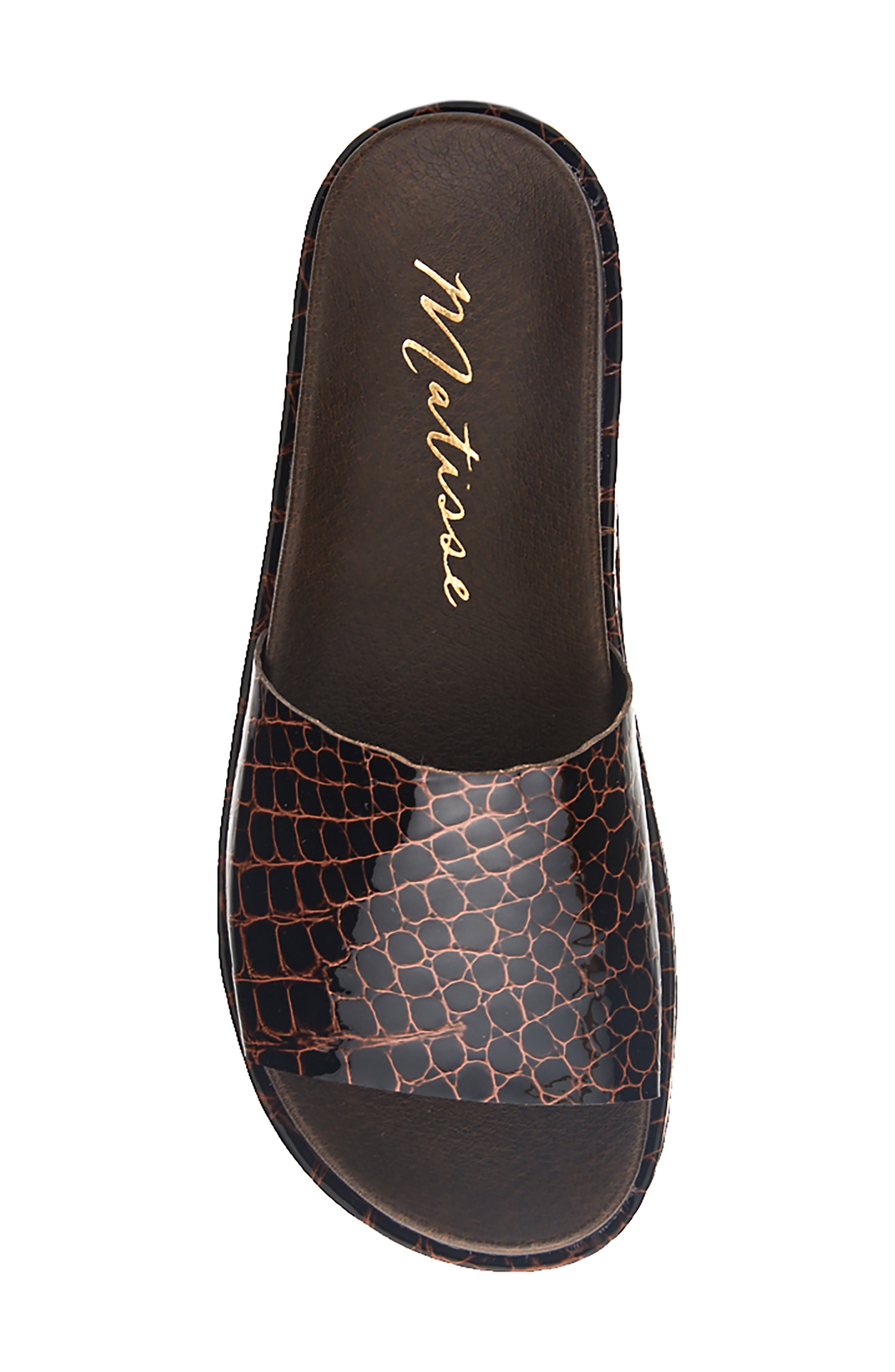 Hideaway Genuine Calf Hair Platform Slide Sandal, Alternate, color, BROWN CROC CALF HAIR
