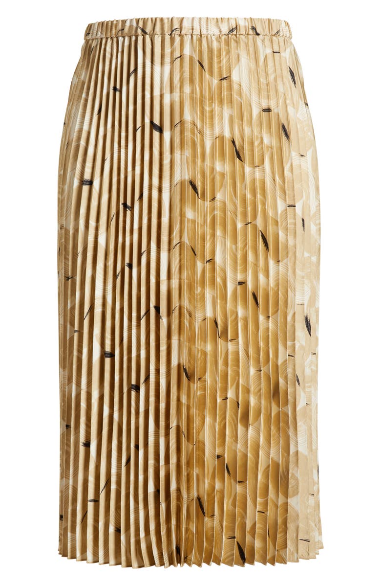 Anne Klein Pull-On Pleated Midi Skirt, Alternate, color, 