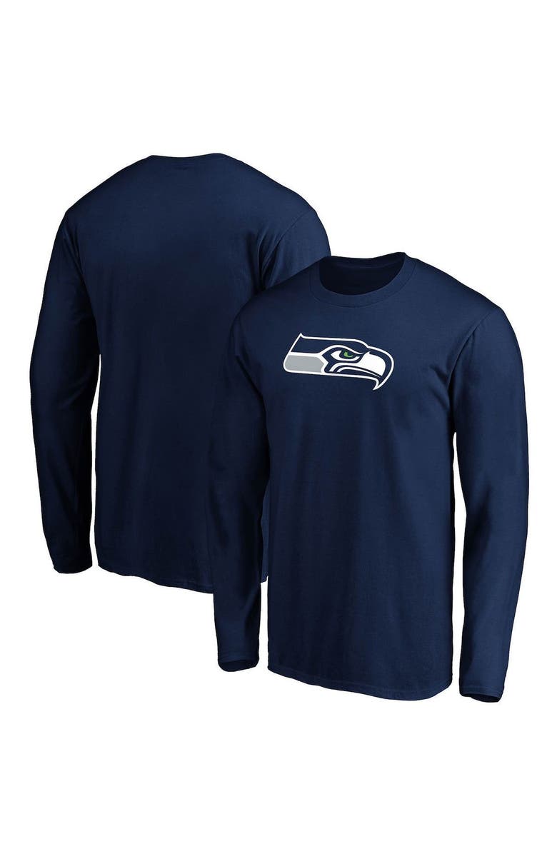 FANATICS Men's Fanatics Branded College Navy Seattle Seahawks Big & Tall Primary Team Logo Long Sleeve T-Shirt, Alternate, color, 