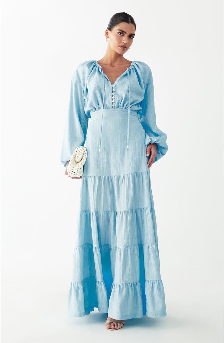 WILLA Golden Maxi Dress, Alternate, color, Sky Blue