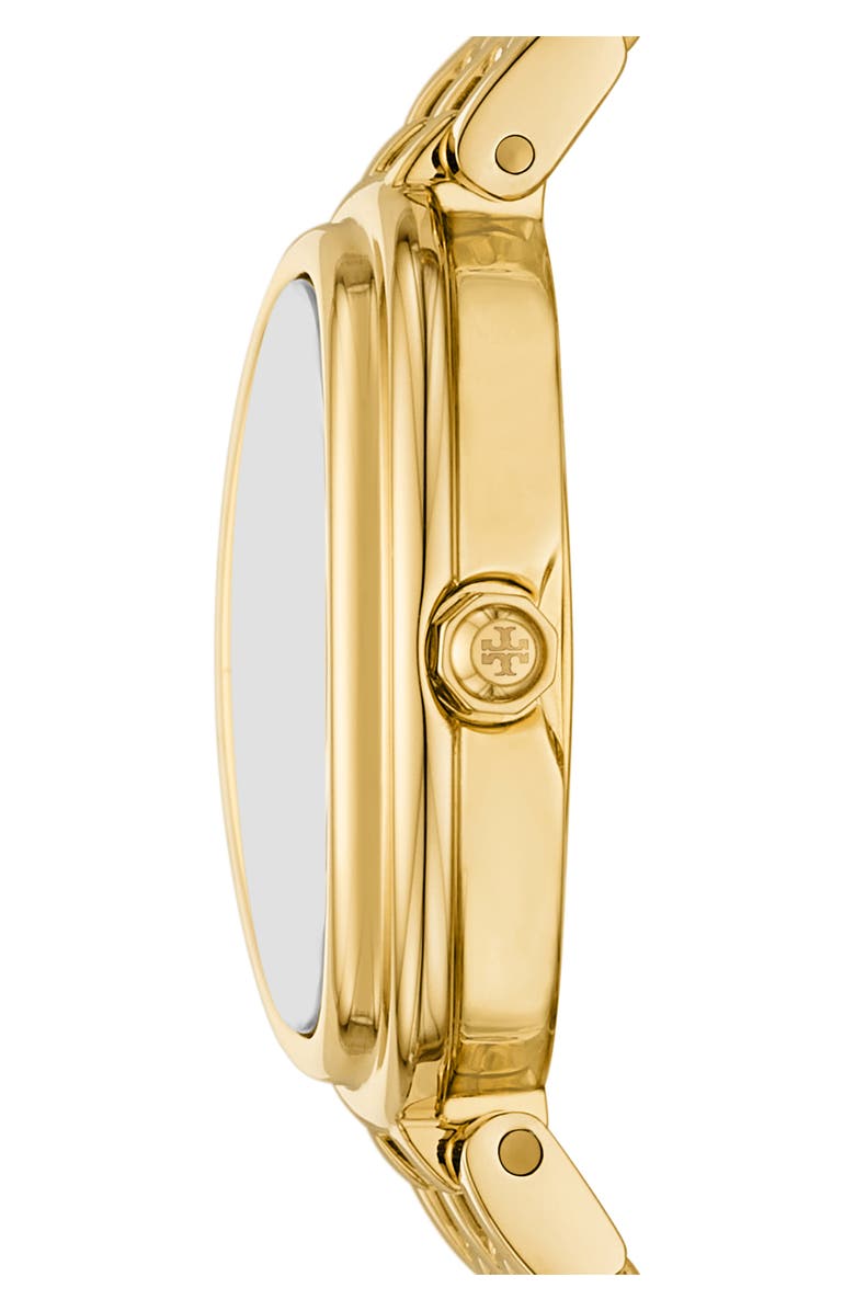 Tory Burch The Oval Malachite Bracelet Watch, 22mm x 28mm, Alternate, color, Gold / Green