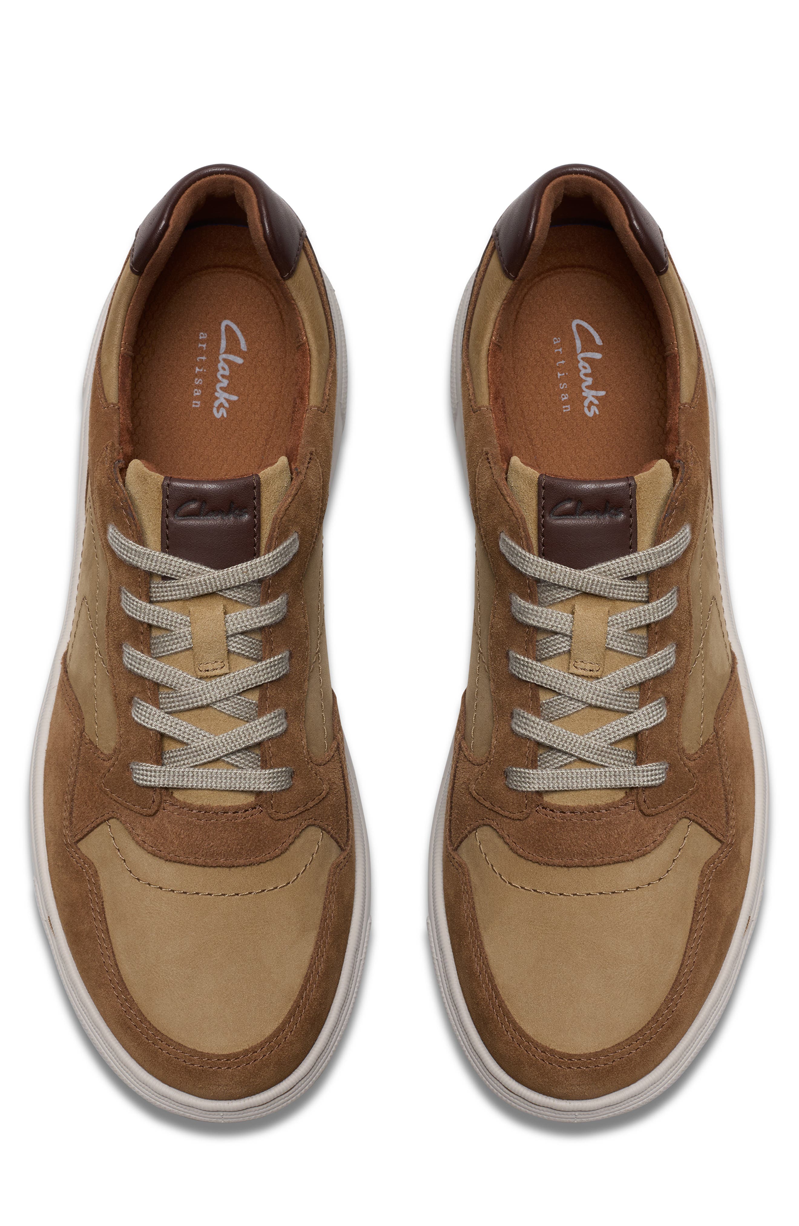 Clarks<sup>®</sup> Mapstone Lace-Up Leather Sneaker, Alternate, color, Cola Combi