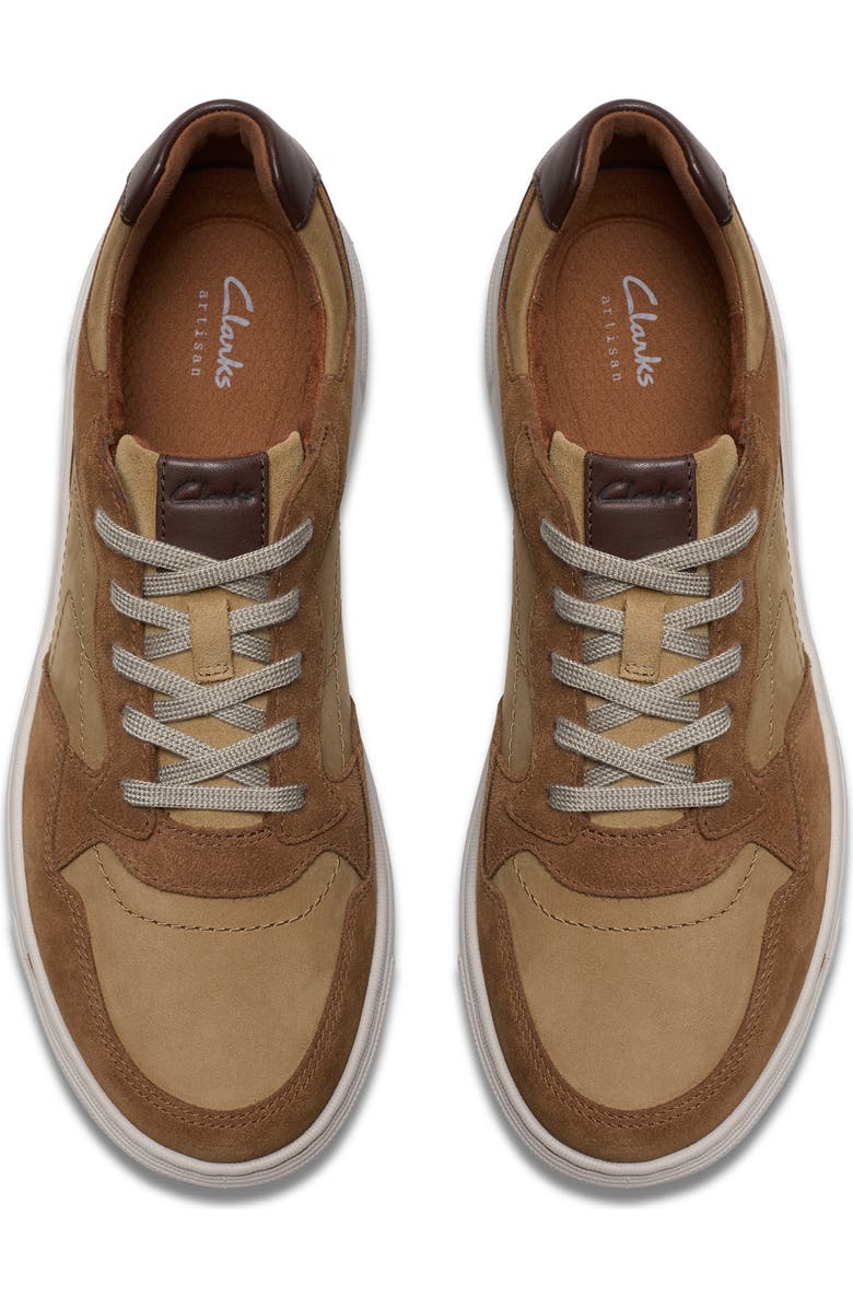 Clarks<sup>®</sup> Mapstone Lace-Up Leather Sneaker, Alternate, color, Cola Combi