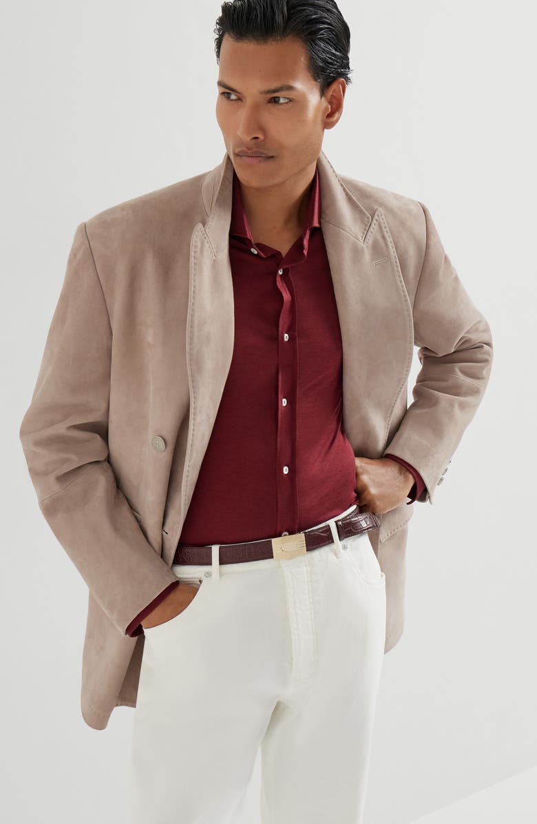 Brunello Cucinelli Suede blazer, Alternate, color, Yuta