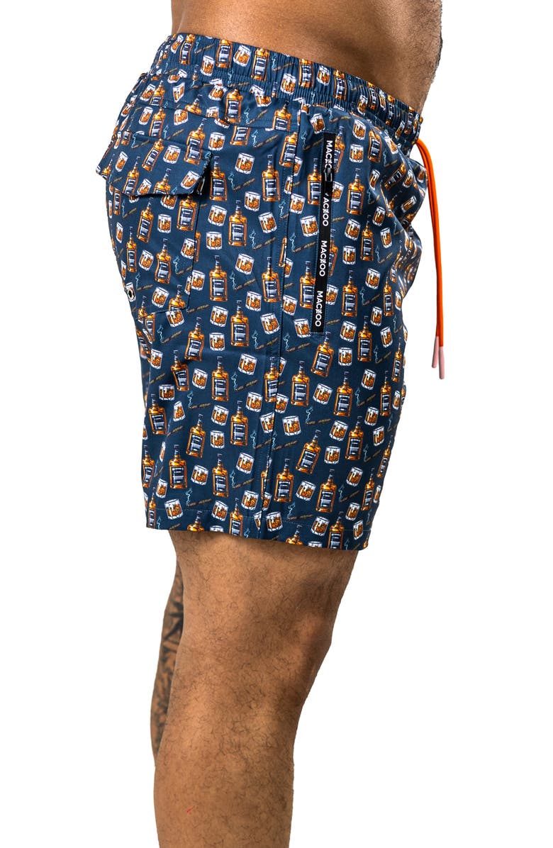 Maceoo Swim Marthyr Print Swim Trunks, Alternate, color, Black