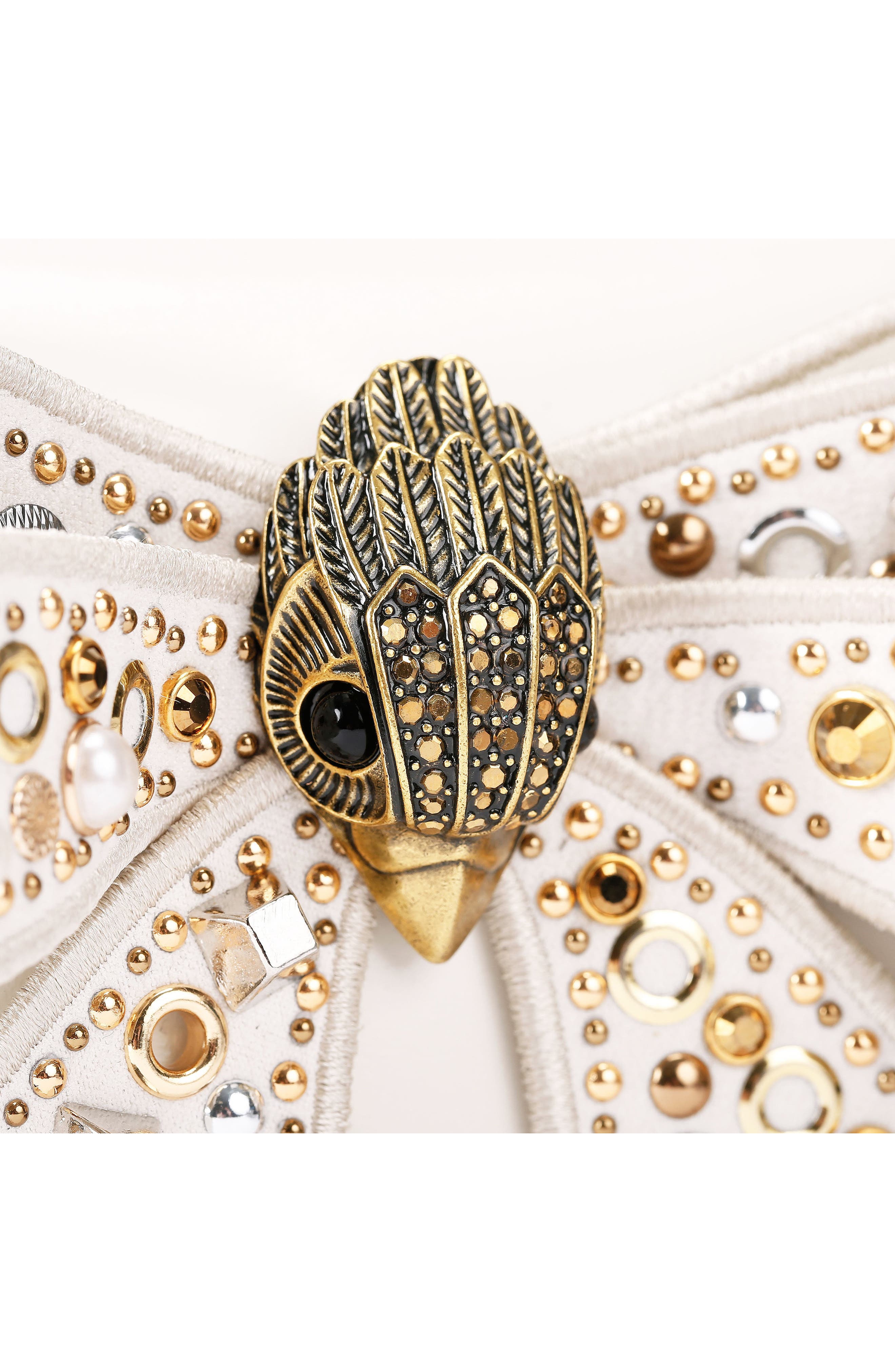 Kurt Geiger London Small Shoreditch Bow Convertible Leather Crossbody Bag, Alternate, color, Bone/Comb