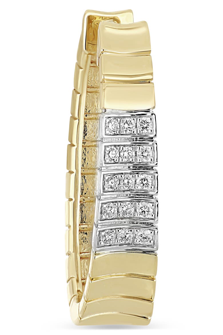 18K Gold Cleo Diamond Hoop Earrings, 25mm, Alternate, color, 18K YELLOW GOLD