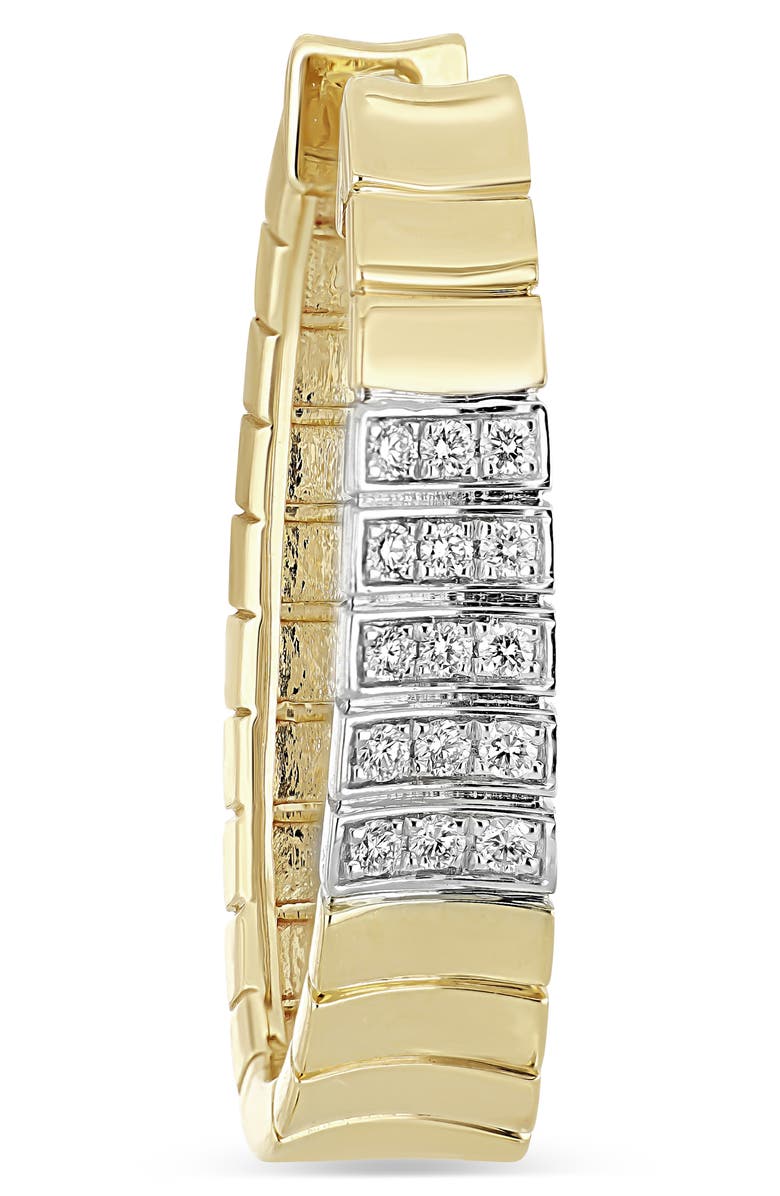 Bony Levy 18K Gold Cleo Diamond Hoop Earrings, 25mm, Alternate, color, 18K Yellow Gold