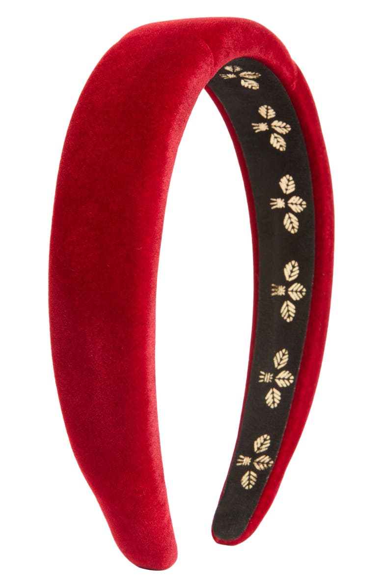 L. Erickson Adaline Padded Velvet Headband, Main, color, Red
