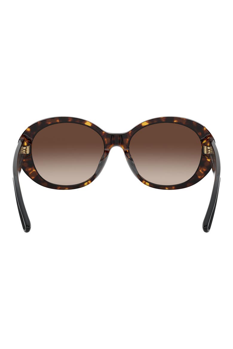 55mm Oval Sunglasses, Alternate, color, DK TORT