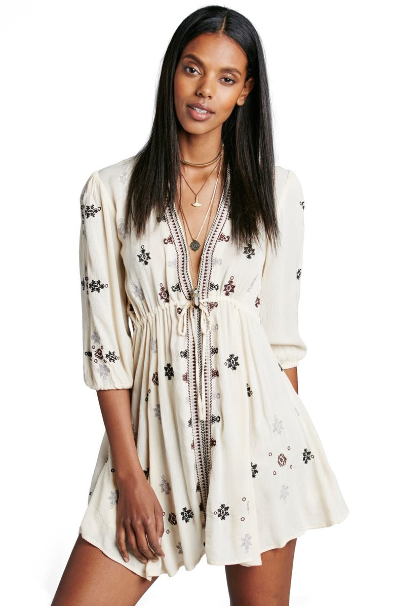 Free People 'Star Gazer' Embroidered Tunic Dress, Alternate, color,
