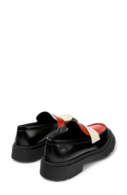 Camper Walden Twins Mismatched Penny Loafer In Black Multi