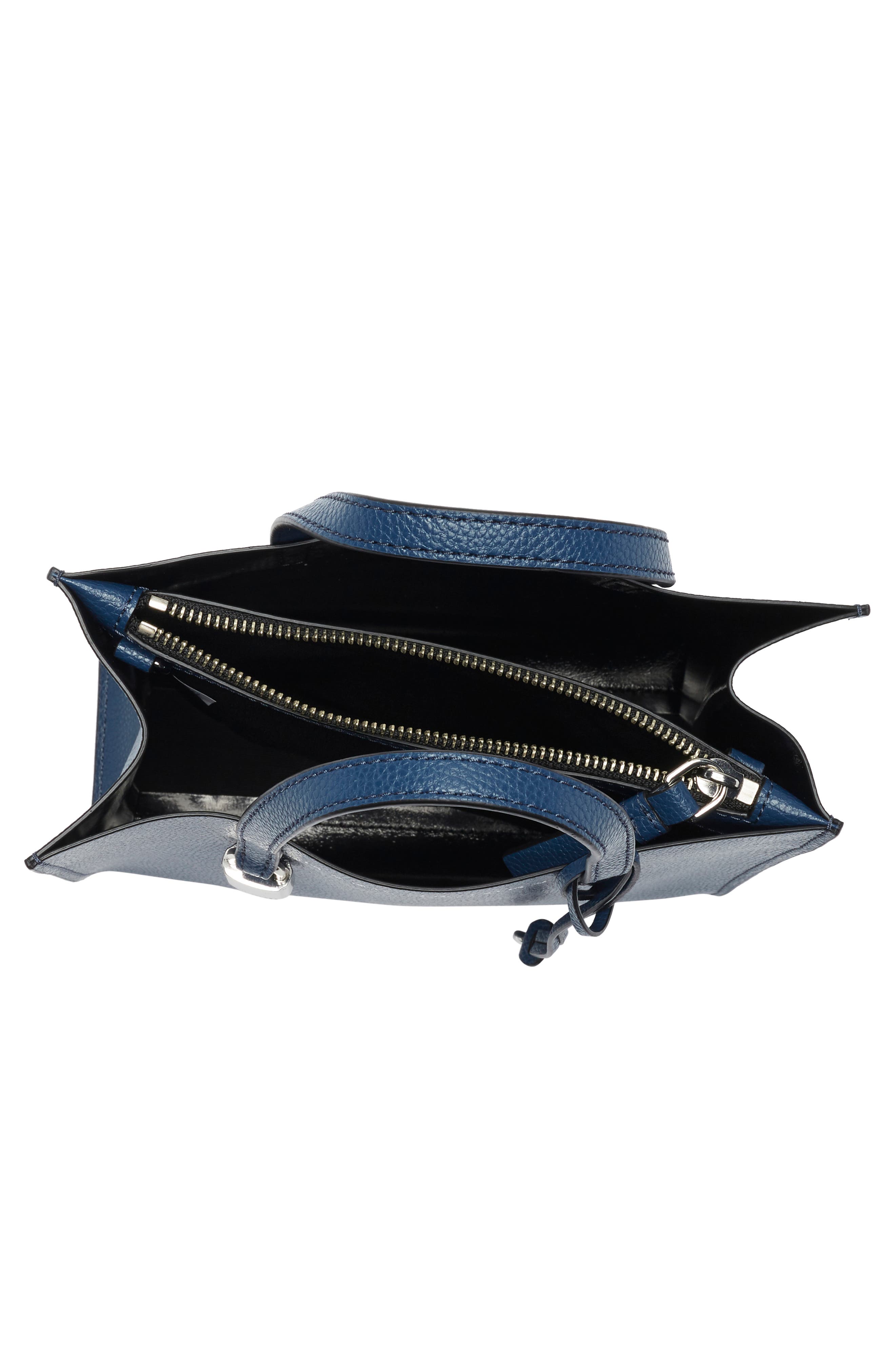 Mini Grind Coated Leather Tote, Alternate, color, AZURE BLUE