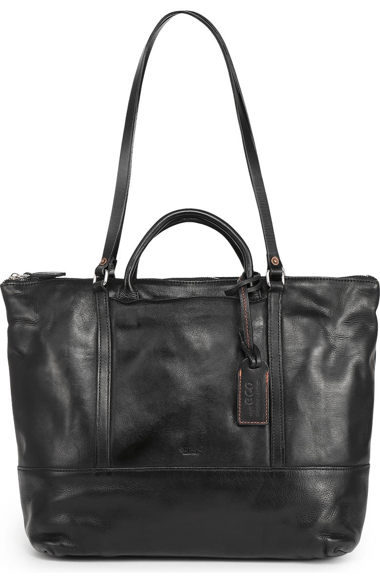 OLD TREND Crocus Genuine Leather Spacious Carryall Tote, Main, color, Black