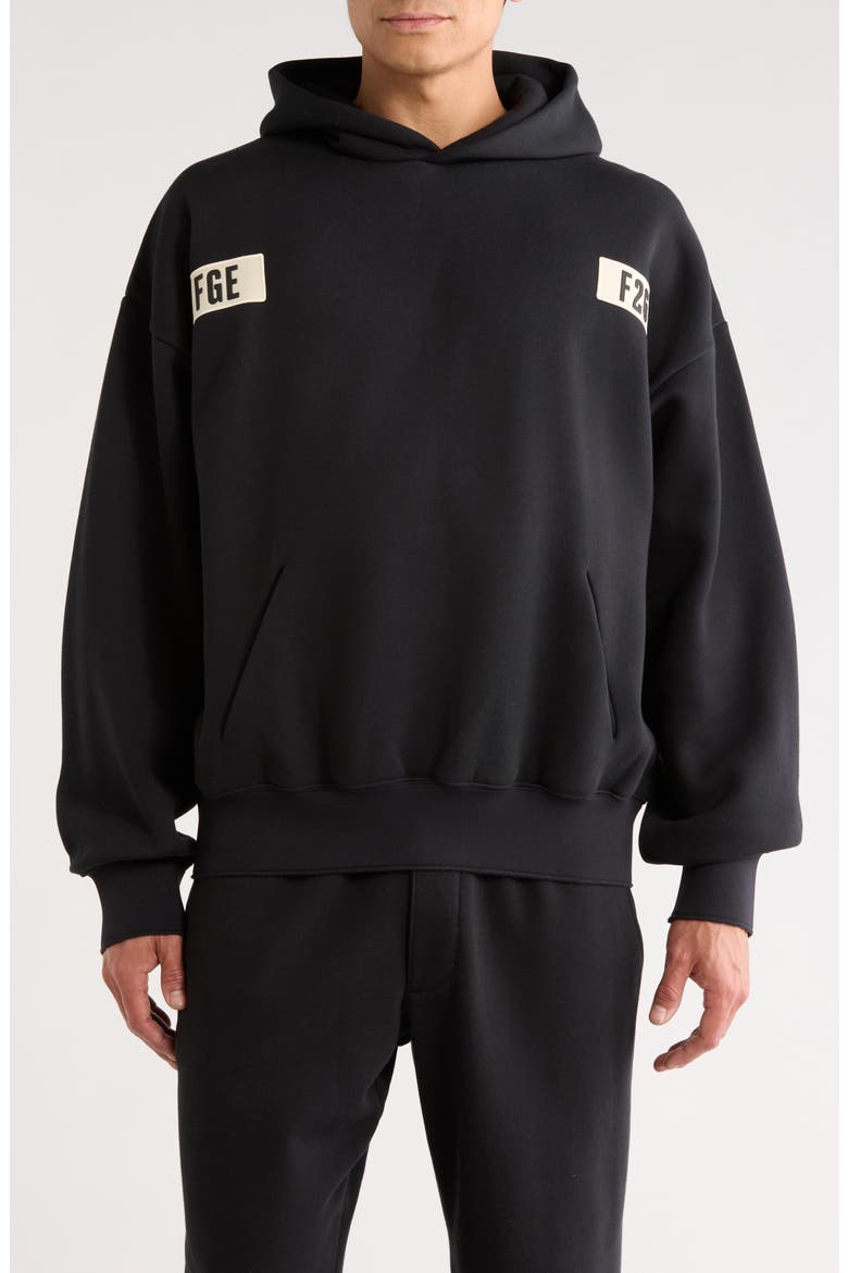 '90's Logo Graphic Cotton Blend Hoodie, Main, color, VINTAGE BLACK