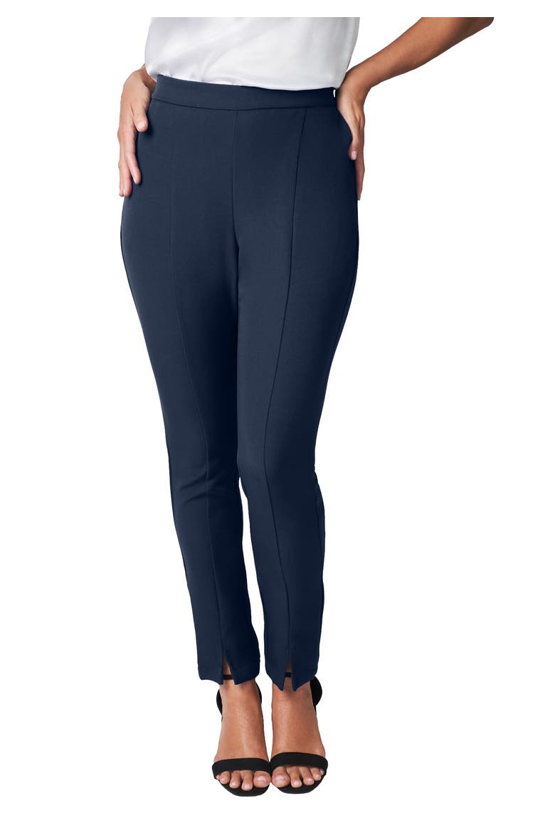 Bi-Stretch Slit Front Ankle Pant, Main, color, NAVY