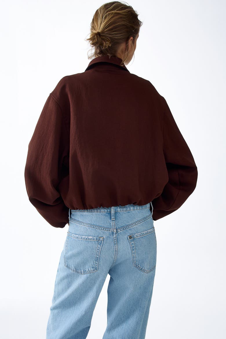 Oversized Bubble-hem Jacket, Alternate, color, Dark rust brown