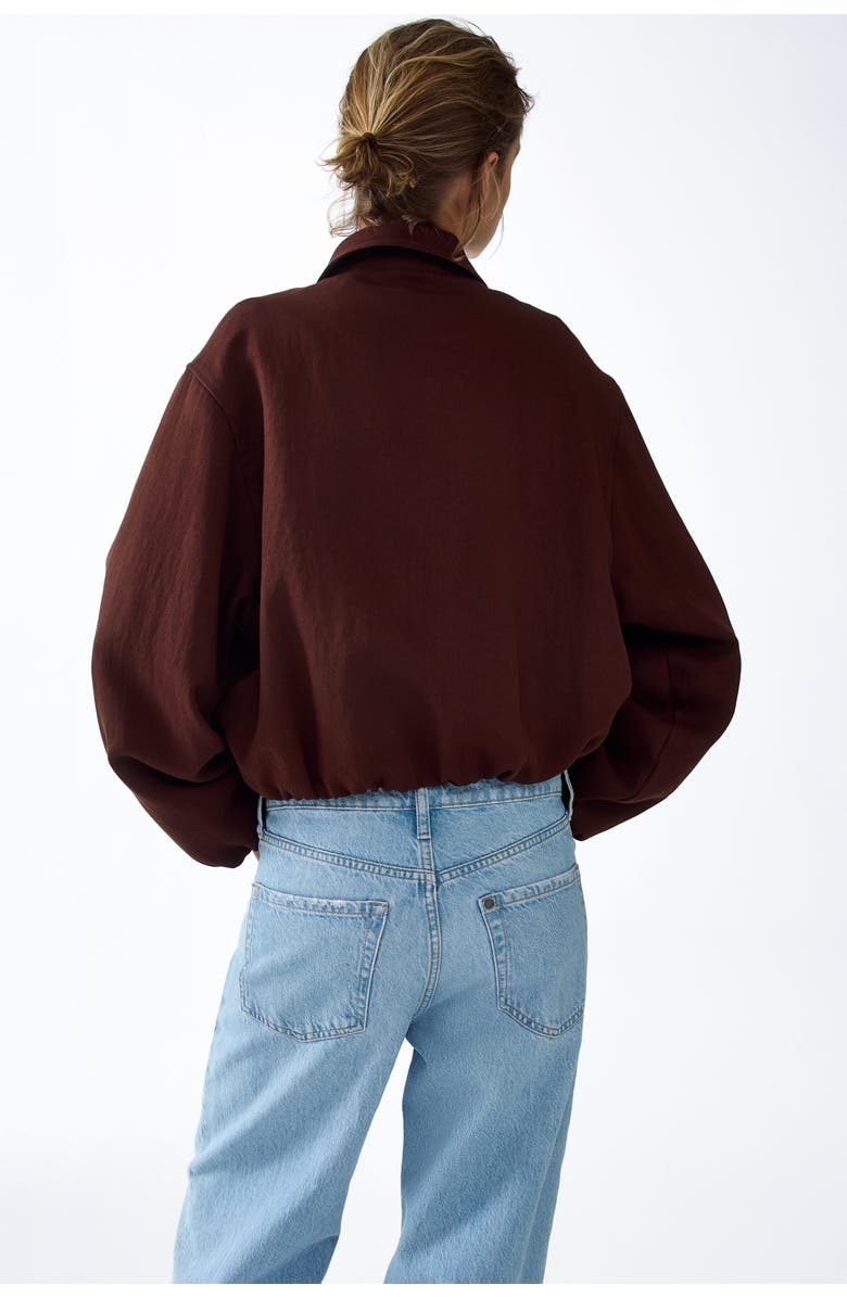 H&M Oversized bubble-hem jacket, Alternate, color, Dark Rust Brown