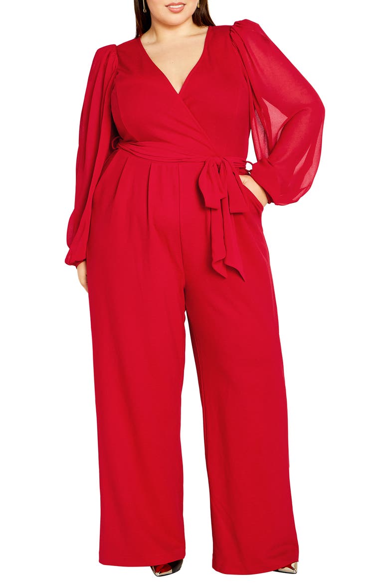 Belted Sheer Long Sleeve Jumpsuit video