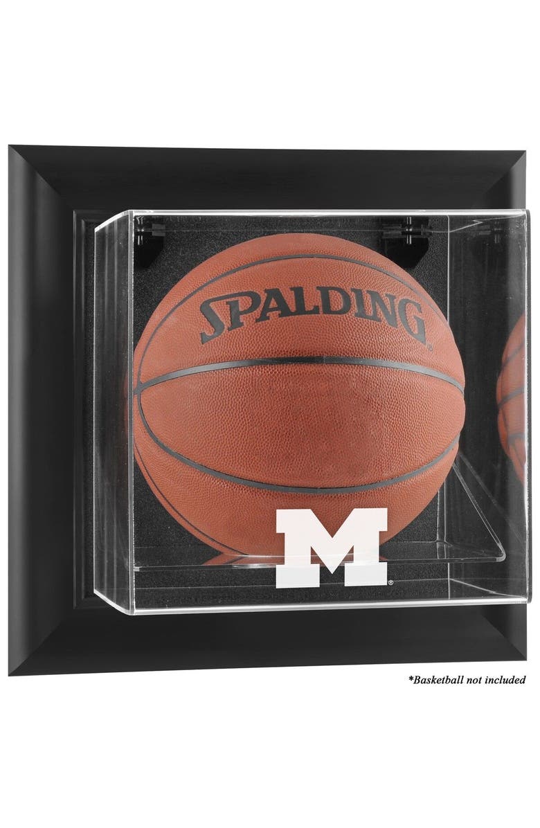 FANATICS AUTHENTIC Michigan Wolverines Black Framed Wall-Mountable Basketball Display Case, Main, color, 