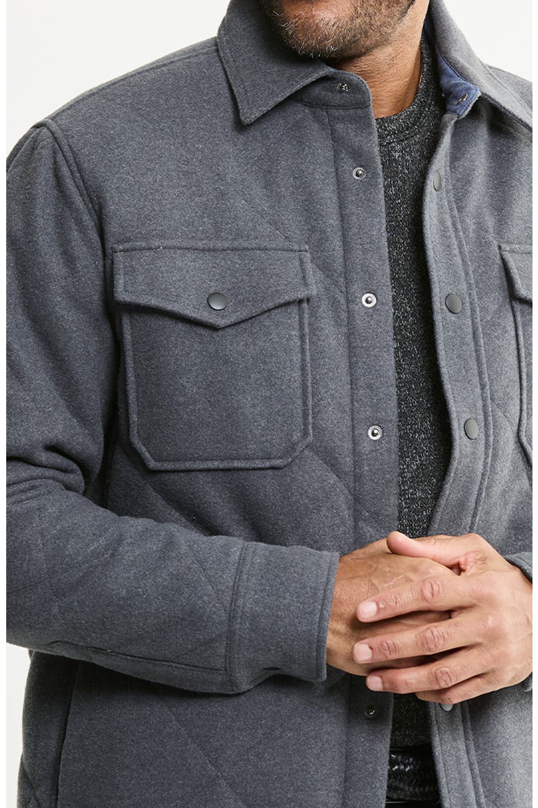 Quilted Brushed Knit Shirt Jacket, Alternate, color, GREY